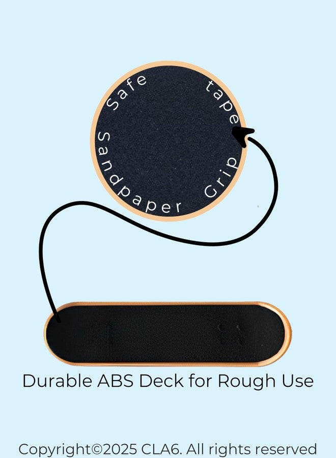 CLA6 Fingerboard Kit | Complimentary Tools, Extra Wheels, Screws and eBook | Durable ABS Deck for Rough Use | Safe Sandpaper Grip Tape | Lightweight Non-Bearing Wheels | - Image 2
